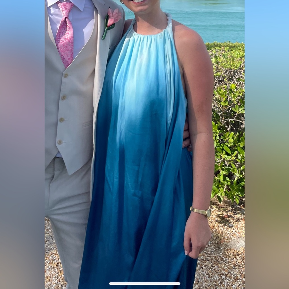 ANTONIO MELANI Blue Ombre Maxi Dress